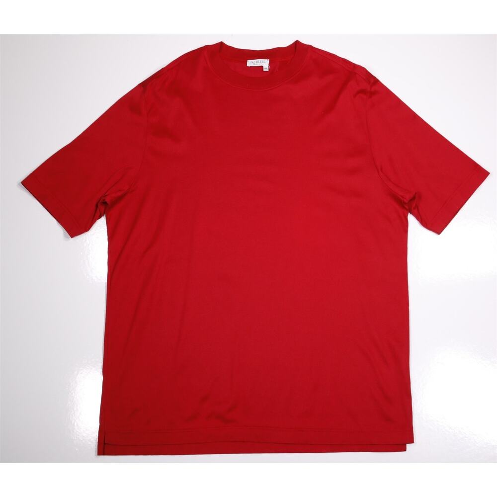 Pal Zileri Deep Red Cotton Short Sleeve Crewneck T-Shirt XXL